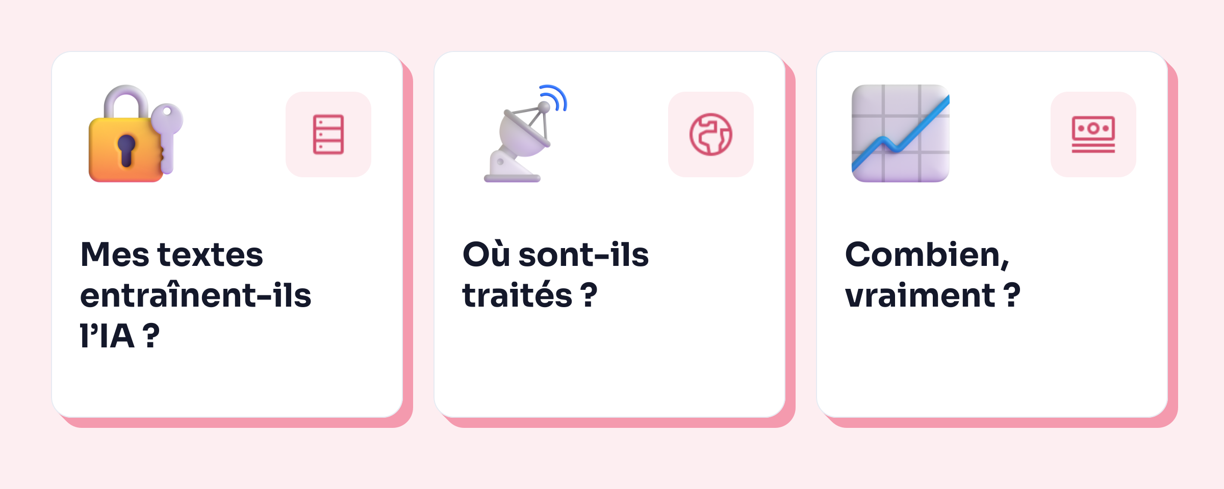 Trois questions avant de choisir : tes textes entraînent-ils l’IA, où sont-ils traités, combien ça coûte vraiment